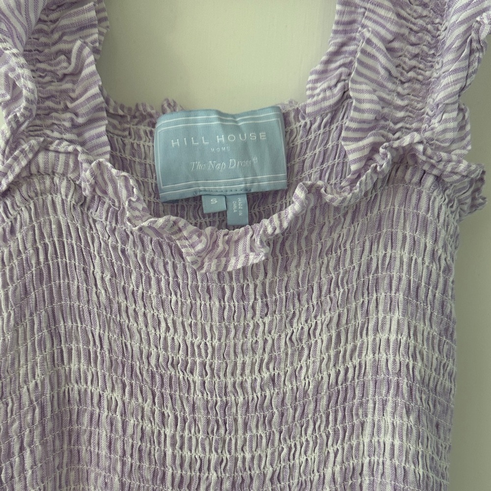 Hill House Home Lavender and White Linen Ellie Nap Dress